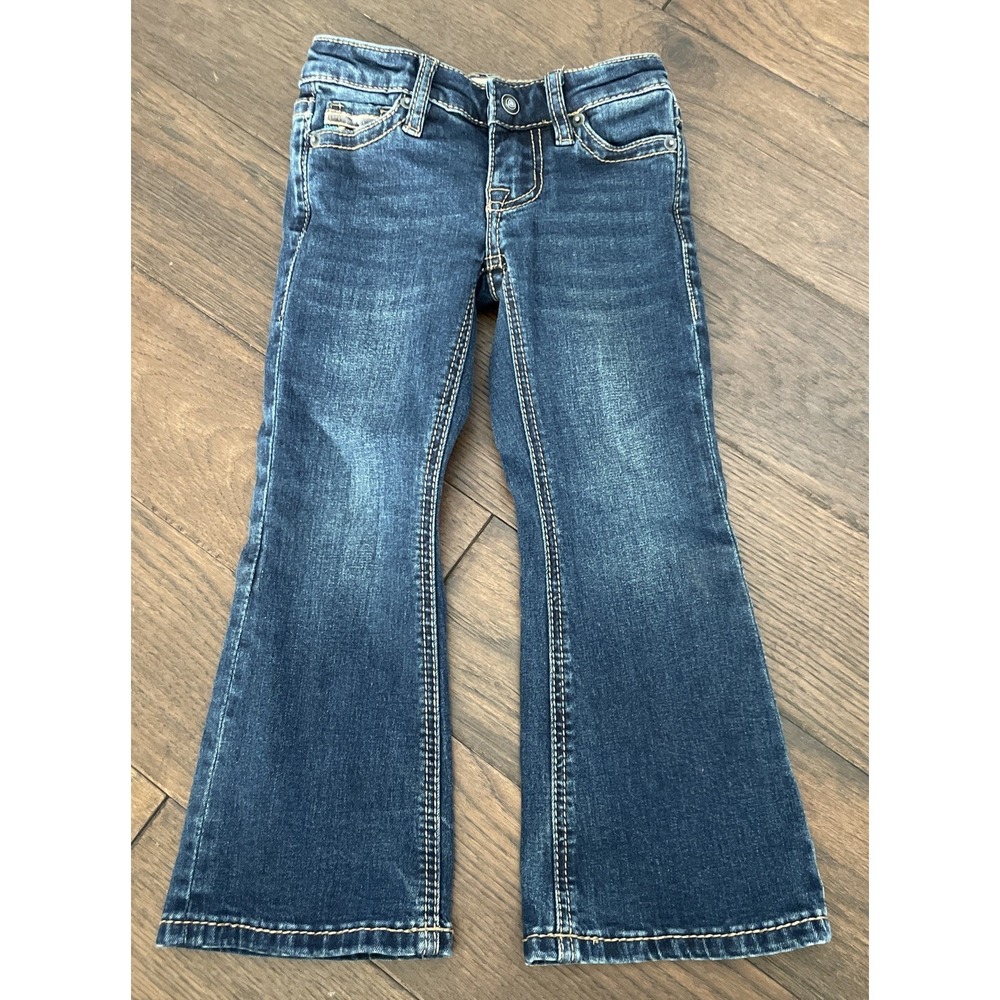 Rock and Roll Girls Bootcut Jeans Size 4 Embroidered Jewl Pockets